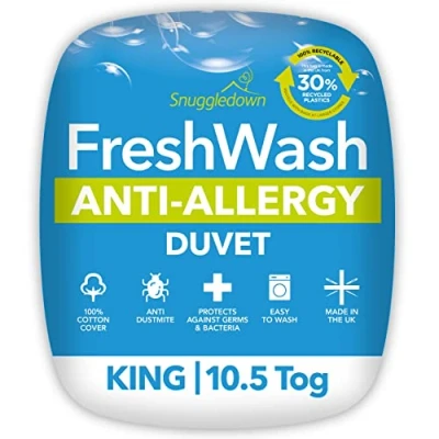 Immagine di Snuggledown Freshwash Piumino Anallergico, in Cotone, Colore: Bianco, Cotone Cotone., King
