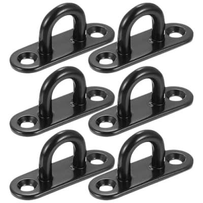 Immagine di PUERHUACI Placca Occhiello M6,6 Pezzi Ganci a Occhiello,Piastra con in Acciaio Inox,Ganci da Muro Inox per Oggetti Appesi, Piastre di Copertura,Tende Sole