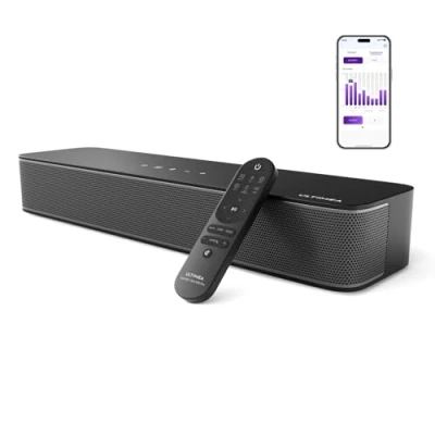 Immagine di ULTIMEA 2.1ch Soundbar TV con Subwoofer Integrato, Controllo Tramite App, PC Tutto in Uno per Giochi, Sound Bar Altoparlanti Bluetooth 5.3, OPT/AUX/Montaggio a Muro, Solo B30 Pro
