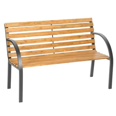 Immagine di TecTake® Panca da Giardino in Legno, Comoda e Versatile Panchina Esterno 2 Posti, con Schienale, Resistente alle Intemperie, 119,5 x 62 83 cm Marrone