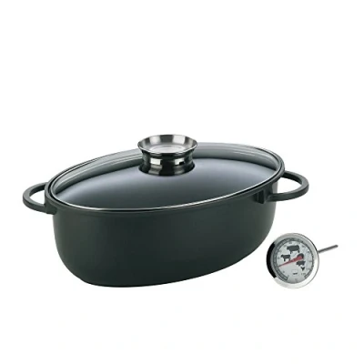 Immagine di Kela BRAETER kerros con termometro per la carne, in alluminio pressofuso, 390224, Nero