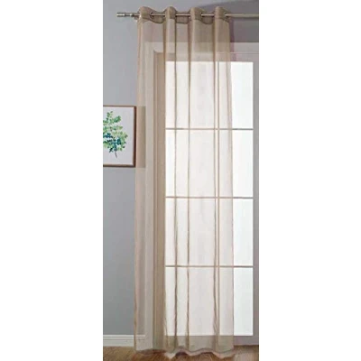 Immagine di Gardinenbox Tenda trasparente con occhielli Uni, 245 x 140 cm (altezza larghezza), per soggiorno, 20332 cn