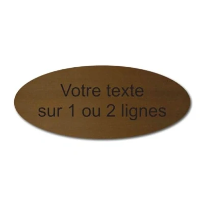 Immagine di Targhetta incisa personalizzata 1 a 2 righe 12 x 5 cm autoadesiva Bronzo
