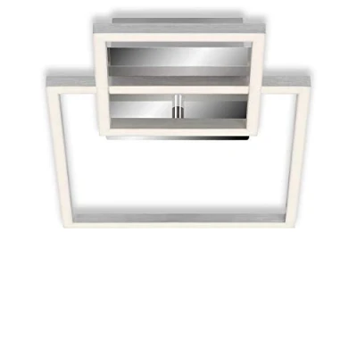 Immagine di BRILONER Leuchten Plafoniera a LED, lampada dimmerabile, incl. funzione di memoria, 1 modulo LED ruotabile, 19,6 Watt, 1.500 lumen, 3.000 kelvin, cromo alluminio, 358x260x75mm (LxPxH)