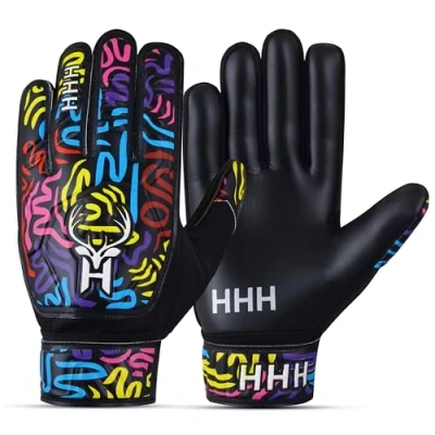 Immagine di HHH Guanti da Portiere di Calcio per Ragazzi, Bambini con Palmi Super Grip in Lattice 4 mm (8)