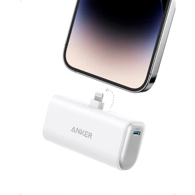 Immagine di Anker 621 Power Bank Ricarica Rapida con connettore Lightning integrato, caricatore portatile wireless da 12 W certificato MFi 5.000 mAh, compatibile iPhone 14/13/12/Pro Max e serie