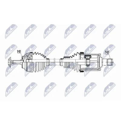 Immagine di NTY NPW BM 026 Albero motore / Semiasse Assale anteriore Sx, Trasmissione automatica, Cambio manuale, automatico a 8 marce
