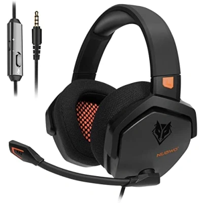 Immagine di NUBWO Cuffie Gaming per PS4, PS5, PC, Xboxone, con Microfono Over Ear Cancellazione del Rumore Computer Portatili NS Games Arancio