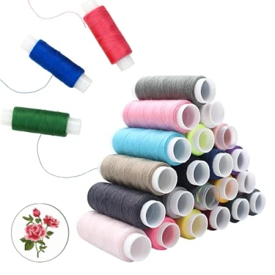 Immagine di 24 Rotoli Filo Per Cucire,Filo Da Cucito,Filo Macchina Cucitura a Mano Della Cucire,Bobine Cucire e Ricamo Colorati,Per