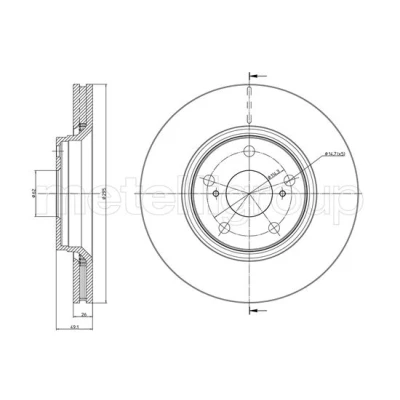 Immagine di METELLI 23 0978C Disco freno 295,0 26,0 5 62,0 ventilato verniciato TOYOTA: Auris Hatchback, Station Wagon, Verso