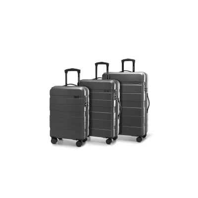 Immagine di WITTCHEN KOMODO Line Set di valigie Valigia da viaggio Bagaglio rigido in ABS Lucchetto TSA Taglia (S+M+L) Grigio scuro