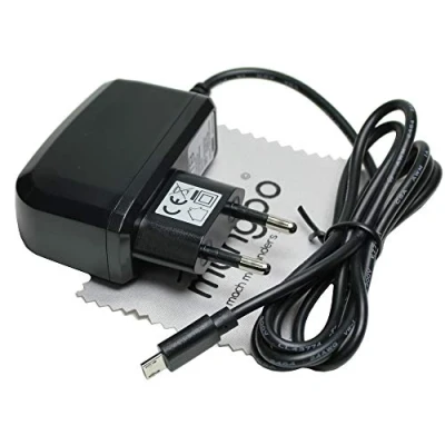 Immagine di Caricatore adatto per Motorola Moto C, E, E3, E4, E4 Plus, E5 Play, E6, E6 E6i, E6s 2020, E7 cavo di ricarica micro USB, 2 A, con panno la pulizia dello schermo mungoo