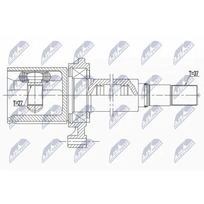 Immagine di NTY NPW VW 130 Kit Giunto Omocinetico Trasmissione automatica Assale anteriore Dx VOLKSWAGEN: Transporter 5 Bus, 5, Multivan (7HM
