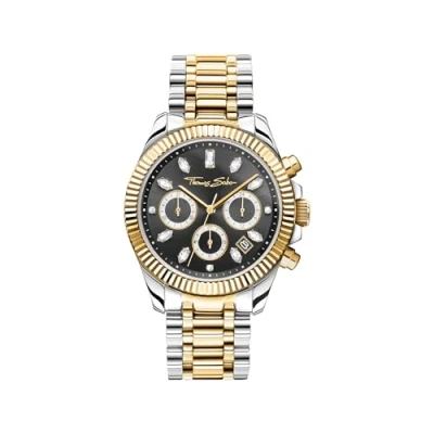 Immagine di Thomas Sabo Divin crono cristallo (38 mm) quadrante nero/acciaio inossidabile bicolore WA0398 291 201 38