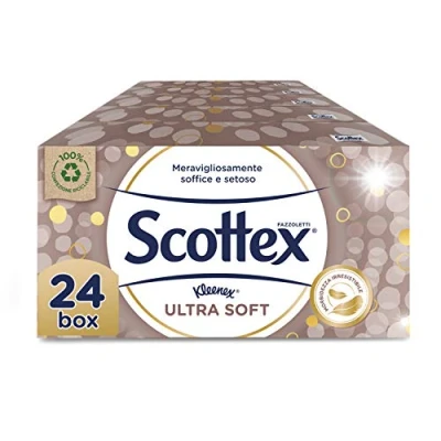 Immagine di Scottex Carta Ultra Soft Box Fazzoletti, 24 da 80 Fazzoletti