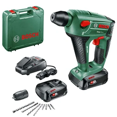 Immagine di Bosch Home and Garden Uneo Maxx SDS Quick Martello perforatore a batteria 18 V 2.5 Ah Li Ion incl. seconda batteria, valigia