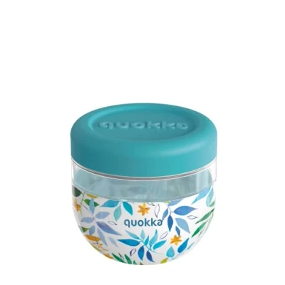 Immagine di Quokka BUBBLE WATER LEAVES CONTENITORE PER CIBO IN MS CON COPERTURA SILICONE 770 ML