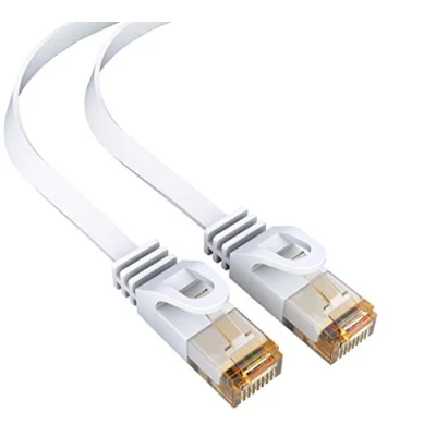 Immagine di mumbi 28263 Cat.6 UTP Cavo di Rete Ethernet Patch con connettori RJ 45, Ultra Piatto 2.00m, Bianco