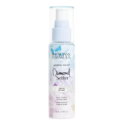 Immagine di Physician Formula Mineral Wear Diamond Setter, Make Up Setting Spray con una Leggera e Idratante, Finish Iridescente, Luminoso Opaco