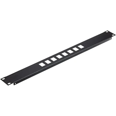 Immagine di PANNELLO PATCH 19&quot; VUOTO IN METALLO PER 8 KEYSTONE JACK NERO