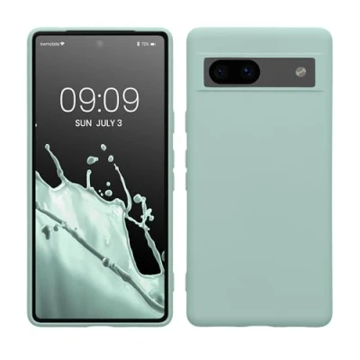 Immagine di kwmobile Custodia Compatibile con Google Pixel 7a Cover Back Case per Smartphone in Silicone TPU Protezione Gommata menta freddo