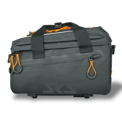 Immagine di SKS GERMANY Infinity TOPBAG Borsa per portapacchi da bicicletta, compatibile con sistema MIK, tessuto impermeabile, tracolla rimovibile, elementi riflettenti, volume di 7 litri, colore: Nero