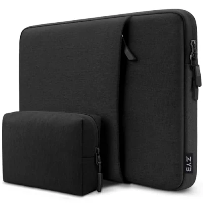 Immagine di ZYB Custodia PC Portatile 13 13,3 Pollici, per MacBook Air 13.6 Pollici M3 M2 2024 2022, Air/Pro M1 2022 2020 2012, 2021 2023 Pro 14 M1, 13.3&quot; Laptop Borsa Nero