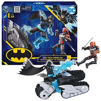Immagine di DC Batman, CrawlerBat Tech con Esclusive Action Figure di Deathstroke e Batman da 10,2 cm, Include 12 Accessori, Giocattoli per Bambini dai 3 Anni in su