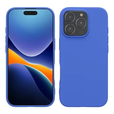 Immagine di kwmobile Custodia Compatibile con Apple iPhone 16 Pro Max Cover Back Case per Smartphone in Silicone TPU Protezione Gommata blu baltico