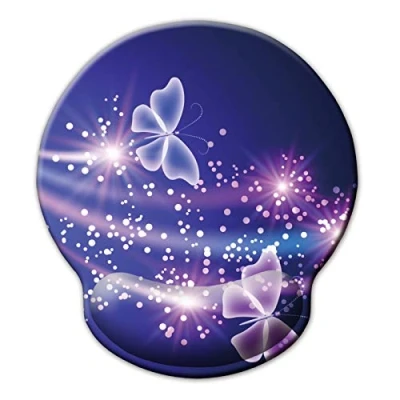 Immagine di tappetino poggiapolsi, mouse ergonomico con memory foam, supporto polso in gomma antiscivolo per giochi di lavoro butterfly001