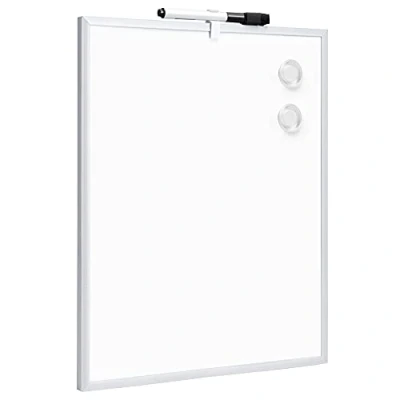 Immagine di Amazon Basics Lavagna magnetica cancellabile, con struttura in alluminio, Bianco, 27,9 cm x 35,6