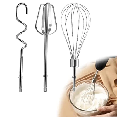Immagine di Qazuwa Frusta Elettrica Accessori,Elettrico Sbattitore Uovo Allegato,Frusta per Uova Manuale In Acciaio Inossidabile,per Frullatore Elettrico(1 Fruste,1 Ganci Impastare,1 Frusta)