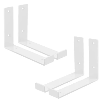 Immagine di ML Design Set 4 Staffe per Mensole a L in Metallo Bianco 20 x 14 cm Supporti Angolari Ripiani Peso Massimo 50 kg con Materiale di Montaggio Parete Incluso Scaffalature Muro