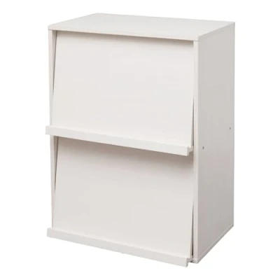 Immagine di Iris Ohyama, Mobile, Libreria, Scaffale portaoggetti, 2 ante pieghevoli, Design, Solido, Moderno, Multiuso, Ufficio, Camera da letto, Soggiorno, Flap Rack CHR 2, Rovere bianco