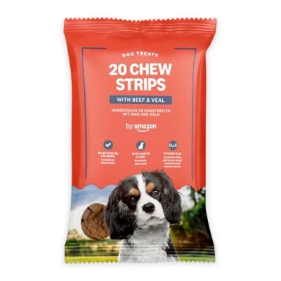 Immagine di by Amazon Snack per cane, 20 masticare strisce con manzo e vitello, 200 g