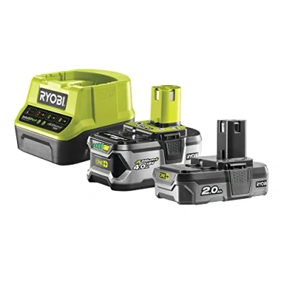 Immagine di Ryobi RC18120 242 Kit con Caricabatterie e 1 Batteria da 2.0Ah 4.0Ah al Litio 18V ONE+, 4 Indicatori di Stato Carica, Grande Autonomia