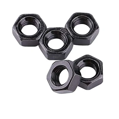Immagine di Dadi in zinco nero, 100 pezzi M2 M5 Filettatura metrica acciaio al carbonio zincato nero esagonali M2, M2.5, M3, M4, M5, ottimo ricambio(M2)
