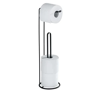 Immagine di WENKO Portarotolo autoportante 2in1 Lugano WC Nero