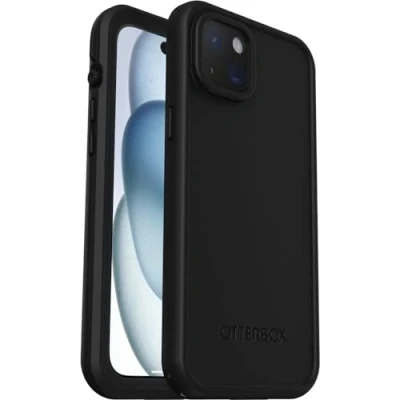 Immagine di OtterBox cover per iPhone 15 Plus Fre MagSafe, resistente a acqua (IP68), shock, sottile con protezione schermo integrata, 5x vs le norme anti caduta MIL STD 810G, Nero