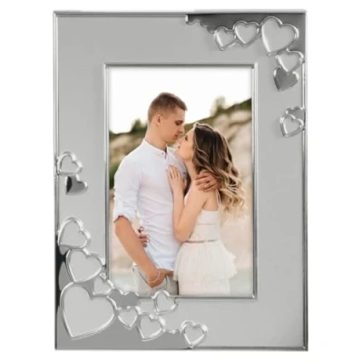 Immagine di Hama Cornice portafoto 10 x 15 cm (cornice verticale, formato orizzontale, da appendere, appoggiare, per foto cm), argento