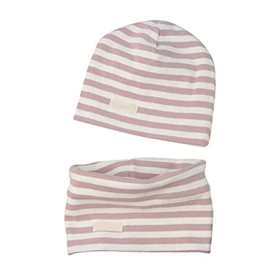 Immagine di LACOFIA Set di Berretto e Sciarpa Colletto per Bambina Cappello a Maglia neonata Cotone Sciarpe Bandana da Striscia Rosa 7 24 Mesi
