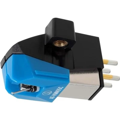 Immagine di Audio Technica AT VM95C Dual Moving Magnet Cartridge with Conical Stylus 1/2&quot; Mount includes Mounting Hardware (Black/Blue)