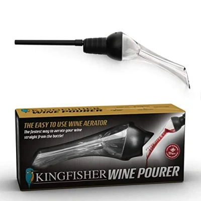Immagine di Bar Amigos Ã‚® Kingfisher Aerator Pourer Wine Aeration Spout Bottle Pouring Taste Enhancer Gadget Fits To Your of red white With Ease Perfect Drinking Gift by CKB Ltd