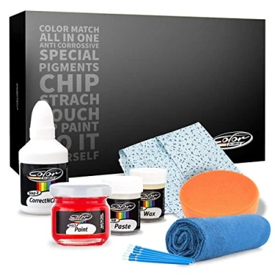 Immagine di Color N Drive Vernice ritocco Compatibile con Mazda Snowflake White Pearl (25D) Kit di riparazione graffi e scheggiature Confezione Plus