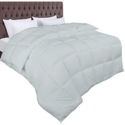 Immagine di Utopia Bedding Piumone 200 x cm 370 gsm, Piumino Una Piazza e Mezza, Letto Trapunta Mezza 100% Microfibra (Grigio Chiaro)