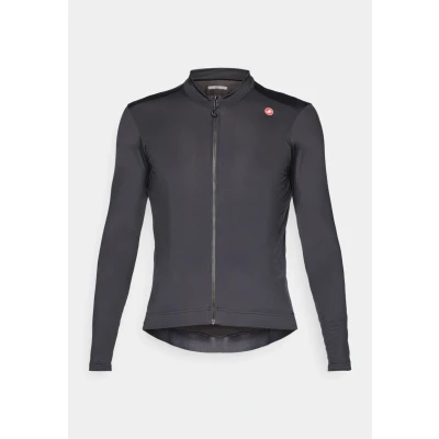 Immagine di CASTELLI Maglia termica da uomo espresso, a maniche lunghe, con cerniera intera, foderata in pile, per ciclismo su strada e gravel, Nero chiaro., XL
