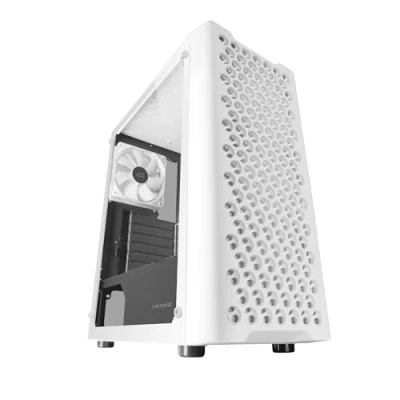 Immagine di Mars Gaming MC iPRO, Case Professionale ATX , Griglia Frontale in Mesh 3D, Finestra Laterale Vetro Temperato, Ventola FDB Silenziosa 12cm, PC con Supporto per Raffreddamento a Liquido, Bianco