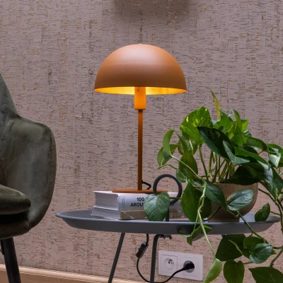 Immagine di Lucide Lampada da tavolo Siemon in acciaio, Ø 25 cm, giallo ocra