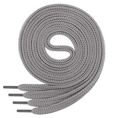 Immagine di di Ficchiano, lacci da scarpe piatti, per sneaker e sportive, molto resistenti, larghezza: circa 7,0 mm larghezza, 45 colori, 60 cm 220 lunghezza, poliestere, Grigio (grigio.), 110