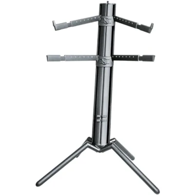 Immagine di K&amp;M 18860 base per tastiera Spider Pro nero 4 bracci d&#039;appoggio 2 strumenti, a colonna inclinata, raccordo filettato